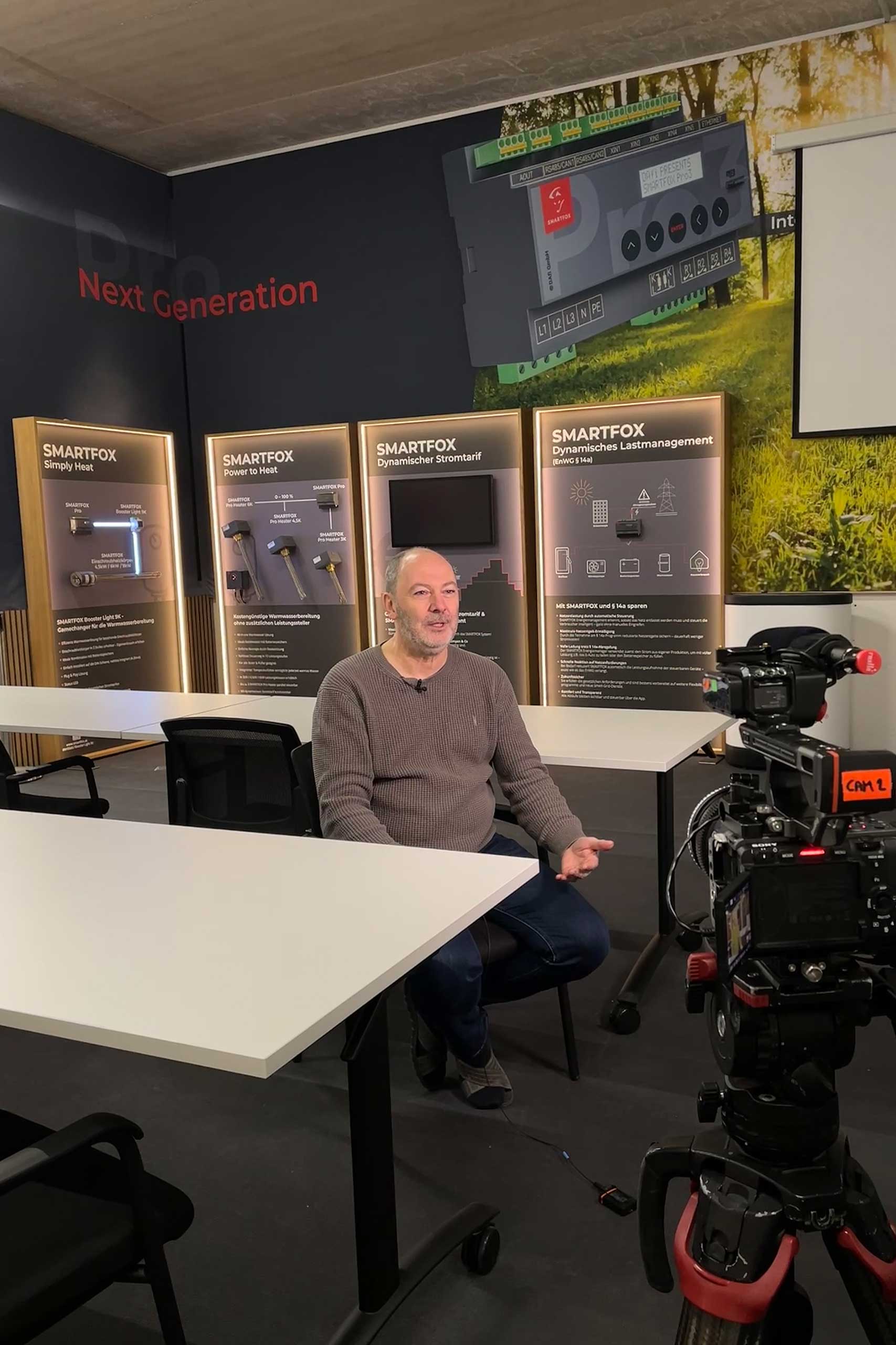 SMARTFOX Academy Schulungsbereich bei DAFI während des TV-Drehs